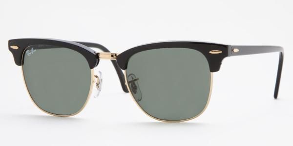 Ray-Ban Ray-Ban Clubmaster Bifocal Sunglasses RB3016 with Lined Bi-Focal Rx Prescription Lenses RB3016-114517-49 - Lens Diameter 49 mm, Frame Color Sand Havana/gold