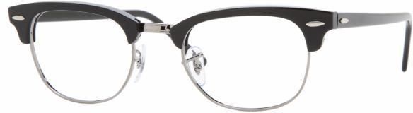 Ray-Ban Ray-Ban Clubmaster Eyeglasses RX5154 with Lined Bifocal Rx Prescription Lenses 2000-51 - Shiny Black Frame