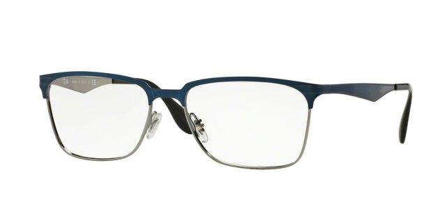 Ray-Ban Ray-Ban RX6344 Progressive Prescription Eyeglasses 2863-56 - Top Brushed Dark Blue On Gunme Frame