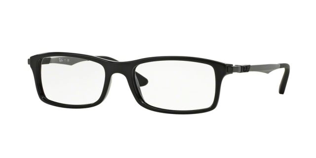 Ray-Ban Ray-Ban RX7017 Single Vision Prescription Eyeglasses 2000-54 - Shiny Black Frame