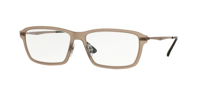 Ray-Ban Ray-Ban RX7038 Progressive Prescription Eyeglasses 5457-55 - Light Matte Brown Frame
