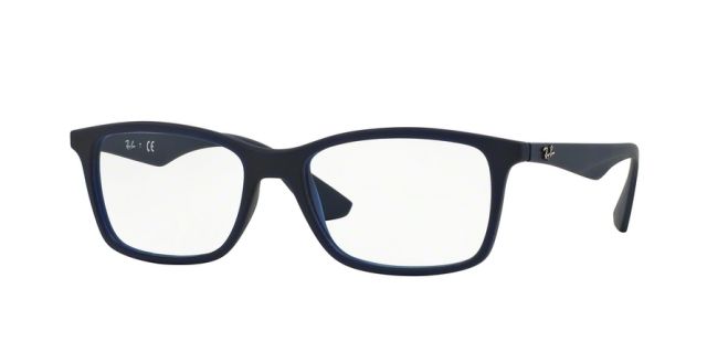 Ray-Ban Ray-Ban RX7047 Progressive Prescription Eyeglasses 5450-56 - Matte Trasp Blue Frame