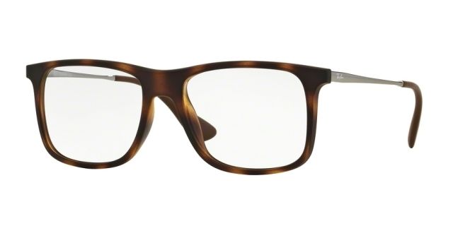 Ray-Ban Ray-Ban RX7054F Progressive Prescription Eyeglasses 5365-53 - Rubber Havana Frame