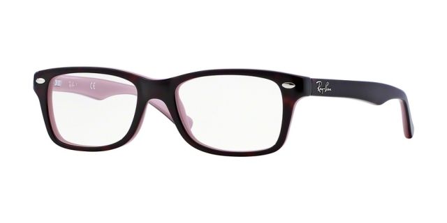 Ray-Ban Ray-Ban RY1531 Single Vision Prescription Eyeglasses 3580-48 - Top Havana On Opal Pink Frame