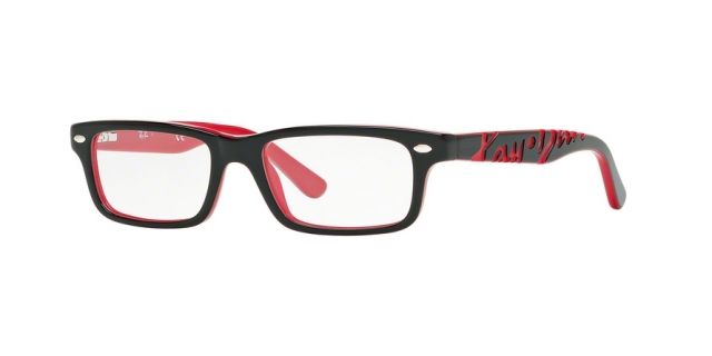 Ray-Ban Ray-Ban RY1535 Bifocal Prescription Eyeglasses 3573-46 - Top Black On Red Frame