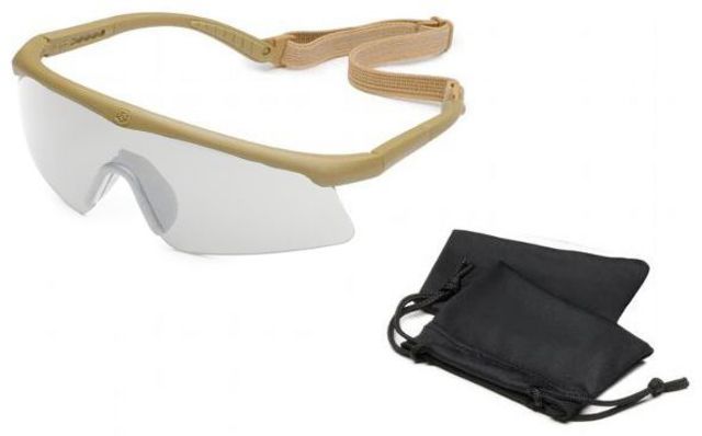 Revision Revision Sawfly Ballistic Eyeshield Basic Kit - Clear Lens, Large Tan Frame 400760505