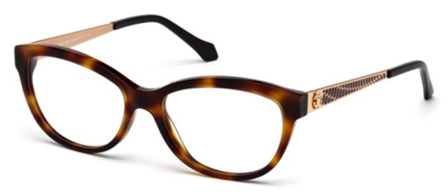 Roberto Cavalli Roberto Cavalli RC0860 Single Vision Prescription Eyeglasses - Dark Havana Frame, 54 mm Lens Diameter RC086054052