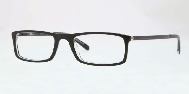 Sferoflex Sferoflex SF1139 Single Vision Prescription Eyeglasses C548-53 - Black On Trasparent Frame