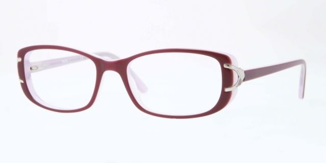 Sferoflex Sferoflex SF1549 Single Vision Prescription Eyeglasses C572-53 - Plum On Opal Violet Frame