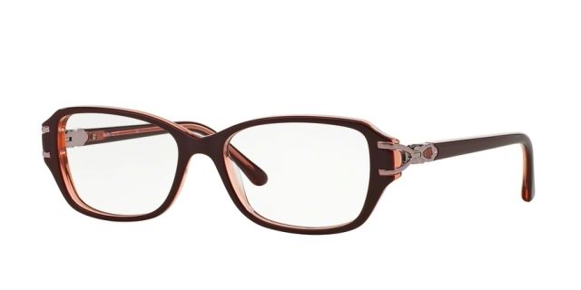 Sferoflex Sferoflex SF1553B Single Vision Prescription Eyeglasses C578-51 - Top Red On Trasparent Red Frame