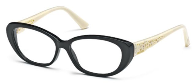 Swarovski Swarovski SK5083 Bifocal Prescription Eyeglasses - Shiny Black Frame, Gradient Smoke Lenses, 54 mm Lens Diameter SK50835401B