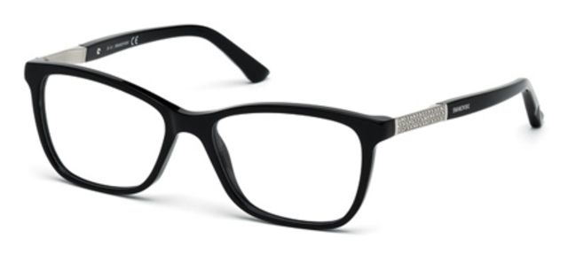 Swarovski Swarovski SK5117 Bifocal Prescription Eyeglasses - Shiny Black Frame, 54 mm Lens Diameter SK511754001