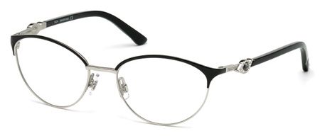 Swarovski Swarovski SK5152 Single Vision Prescription Eyeglasses - Shiny Palladium Frame, 53 mm Lens Diameter SK515253016