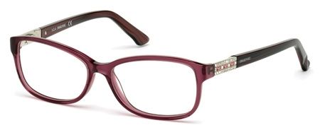 Swarovski Swarovski SK5155 Progressive Prescription Eyeglasses - Shiny Bordeaux Frame, 53 mm Lens Diameter SK515553069
