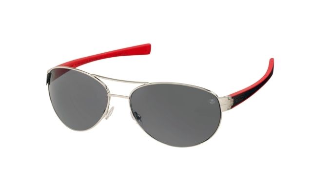 Tag Heuer Tag Heuer 0253 Single Vision Prescription Sunglasses, Pure Frame - Black/Red Temples Frame, Outdoor Grey Lens-0253-102SV