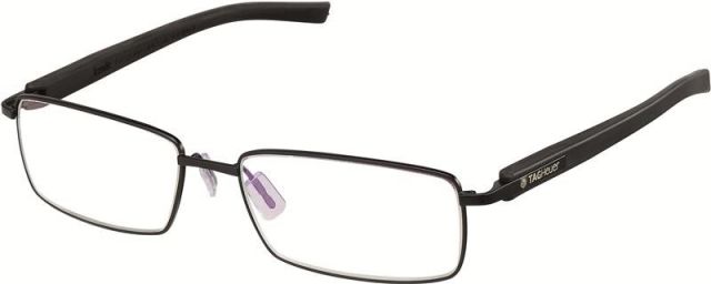 Tag Heuer Tag Heuer 8005 Single Vision Prescription Eyeglasses, Black Frame - Black Temples Frame, Clear Lens-8005-001SV