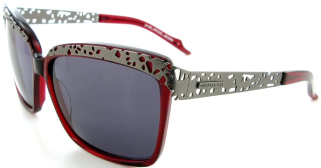 Thierry Mugler Thierry Mugler Bi Focal Sunglasses 10207 Burgundy-Mat Gunmetal Frame, Women, 58-14-125 10207-C8BF