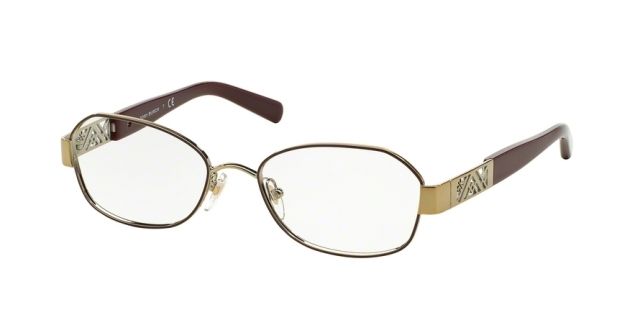 Tory Burch Tory Burch TY1043 Single Vision Prescription Eyeglasses 3062-52 - Cabernet/Gold Frame