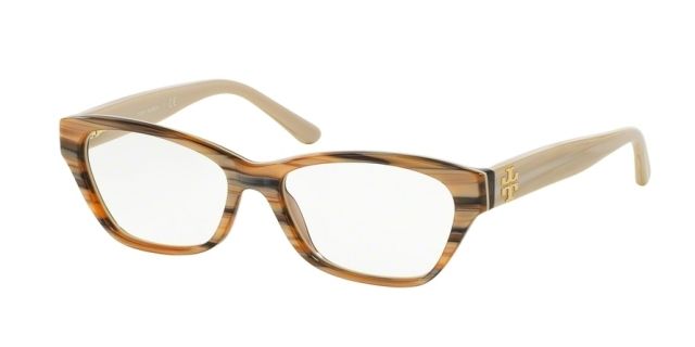 Tory Burch Tory Burch TY2053A Bifocal Prescription Eyeglasses 1419-53 - Metallic Brown Horn/beechwood Frame