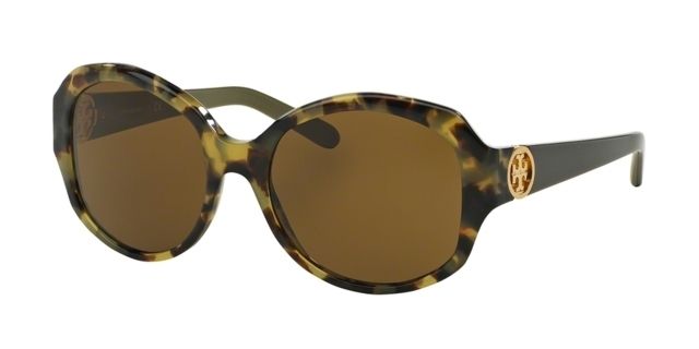 Tory Burch Tory Burch TY7085 Single Vision Prescription Sunglasses TY7085-147773-55 - Lens Diameter 55 mm, Frame Color Olive Tweed/olive