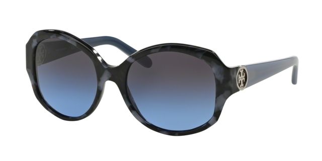 Tory Burch Tory Burch TY7085A Single Vision Prescription Sunglasses TY7085A-147579-55 - Lens Diameter 55 mm, Frame Color Navy Tweed/blue