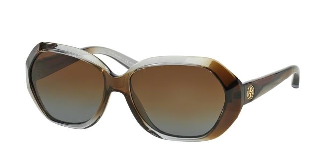 Tory Burch Tory Burch TY9021 TY9021 Progressive Prescription Sunglasses TY9021-12711F-57 - Lens Diameter 57 mm, Frame Color Grey Brown Ombre