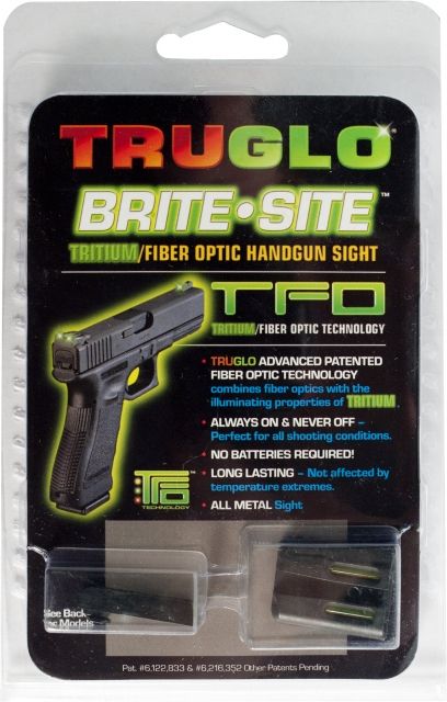 TruGlo TruGlo Tritium / Fiber Optic TFO Hand Gun Sights, Green Front and Yellow Rear - For Glock 20/21 and Similar TG131GT2Y
