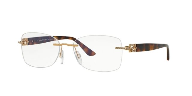 Versace Versace VE1225B Progressive Prescription Eyeglasses 1355-53 - Gold Frame