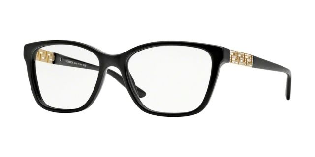Versace Versace VE3192BA Single Vision Prescription Eyeglasses GB1-54 - Black Frame