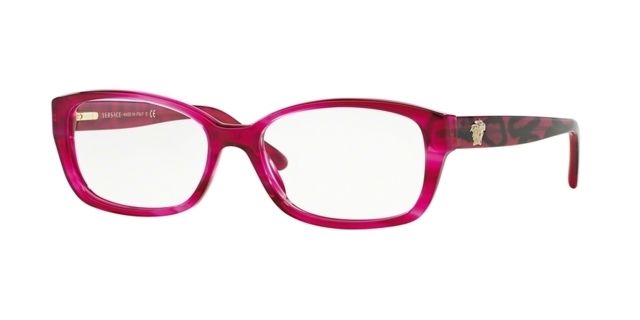 Versace Versace VE3207 Single Vision Prescription Eyeglasses 5132-54 - Transparent Fuxia Frame