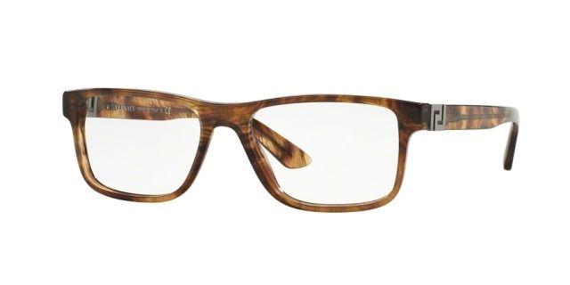 Versace Versace VE3211 Single Vision Prescription Eyeglasses 5143-53 - Striped Havana Frame