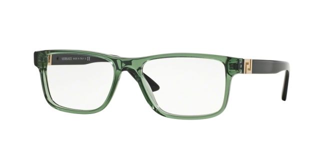Versace Versace VE3211 Single Vision Prescription Eyeglasses 5144-55 - Transparent Green Frame
