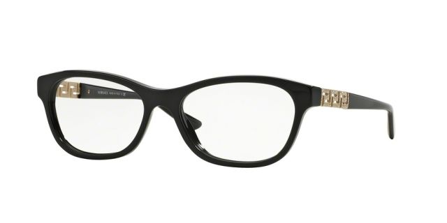 Versace Versace VE3212B Single Vision Prescription Eyeglasses GB1-54 - Black Frame