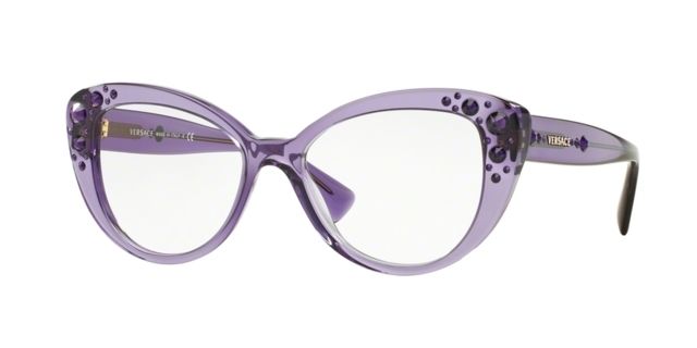 Versace Versace VE3221B Single Vision Prescription Eyeglasses 5160-52 - Transparent Violet Frame