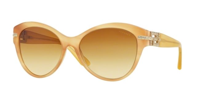 Versace Versace VE4283B Single Vision Prescription Sunglasses VE4283B-640-2L-57 - Lens Diameter 57 mm, Frame Color Striped Honey