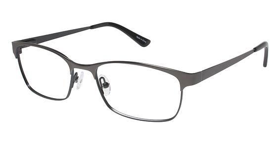 Visions Visions 200 Progressive Prescription Eyeglasses - Frame Matte Dark Gun Metal / Teal, Size 53/16mm VIVISION20001