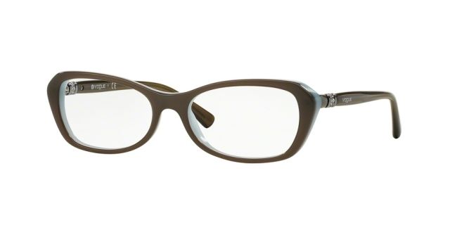 Vogue Vogue VO2960B Single Vision Prescription Eyeglasses 2322-54 - Mud Green/opal Azure Frame