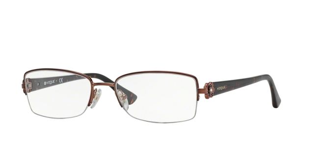 Vogue Vogue WINTERY FLOWER VO3875B Single Vision Prescription Eyeglasses 811-52 - Brown Frame