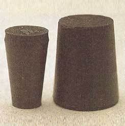 Plasticoid VWR Black Rubber Stoppers, Solid 9.5M290, Case of 5