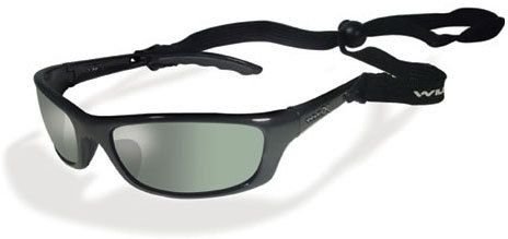 Wiley X Wiley-X P-17 Sunglasses - Polarized Smoke Green Lens / Gloss Black Frame P-17